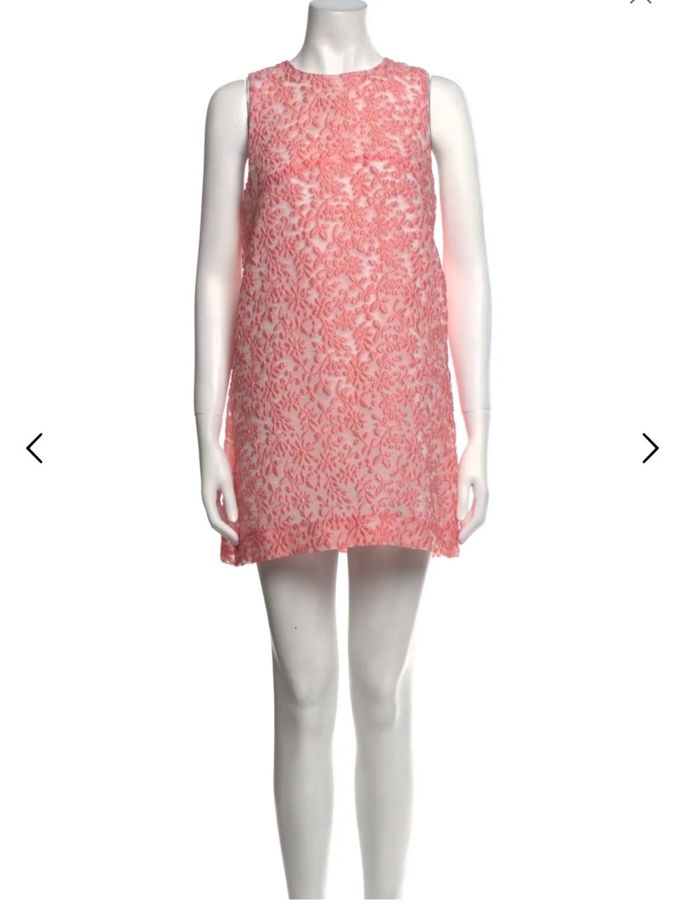 Sleeveless Coral Lace Mini Dress